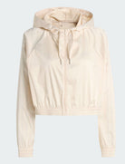 Adidas Felpa Corta Zip KE3391 Wonder White – felpa donna distesa, vista completa
