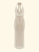 F**K FK26-SW0428BG abito lungo crochet Beige