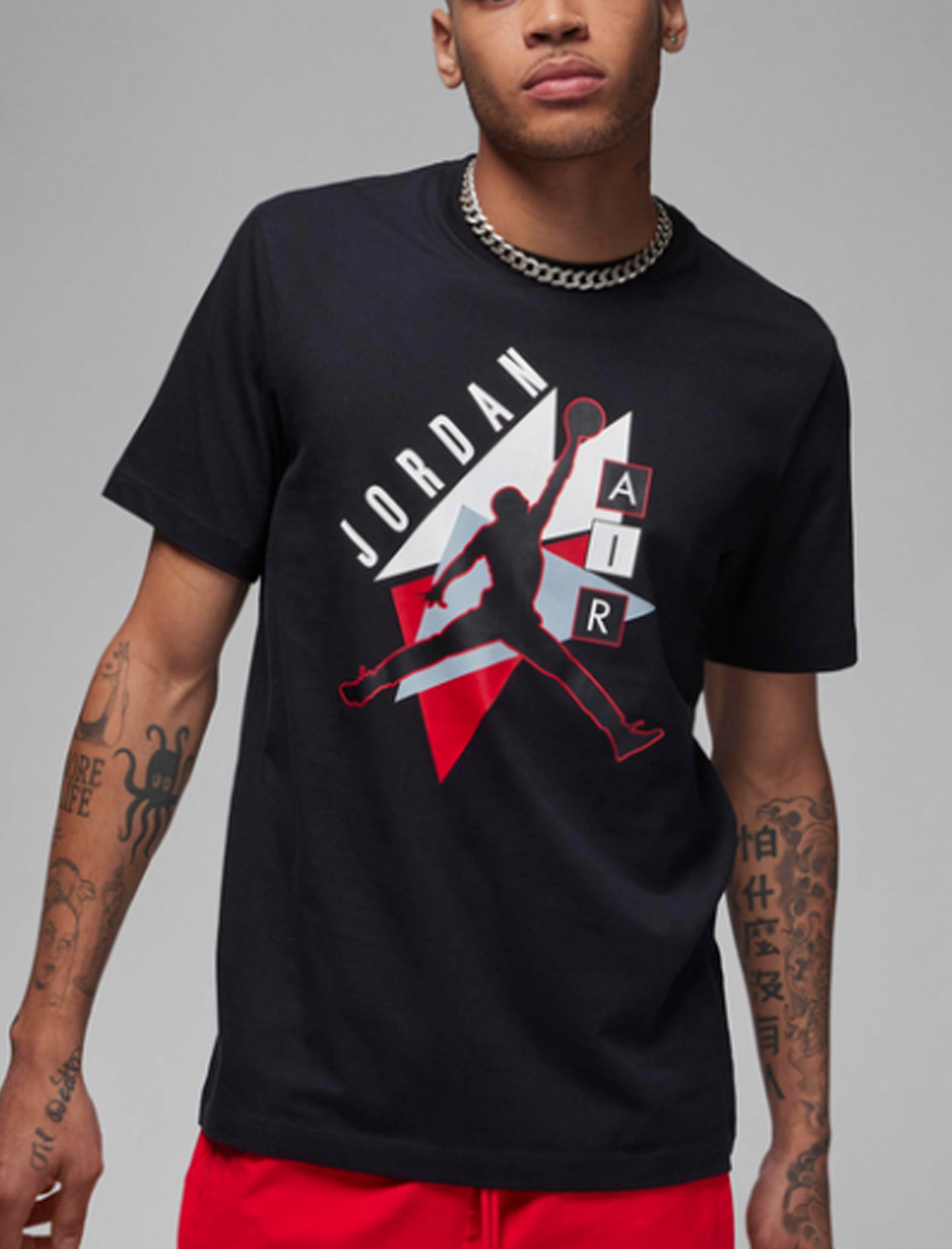 T-Shirt Nike Jordan Brand FD7031-010 Black/Gym Red/(Black)