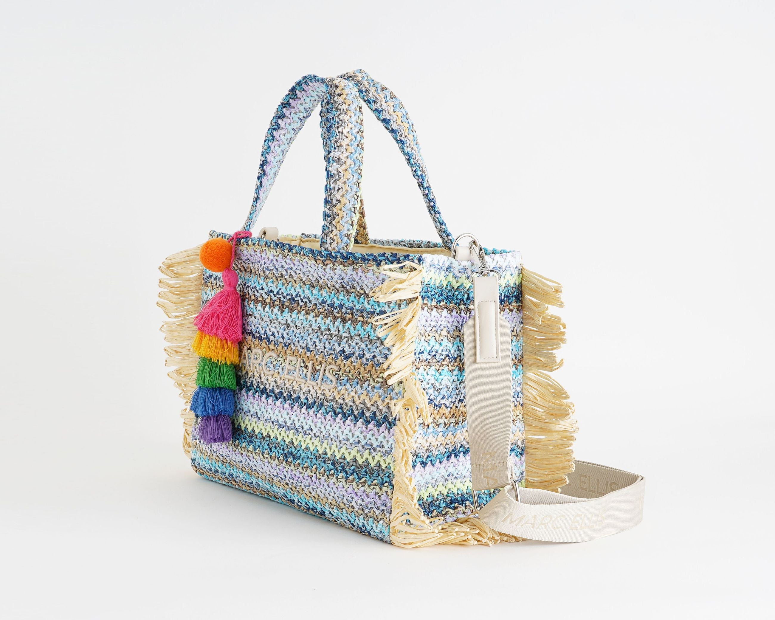 Borsa Marc Ellis Buby S.Claire M Multicolor Sky - Vista Laterale
