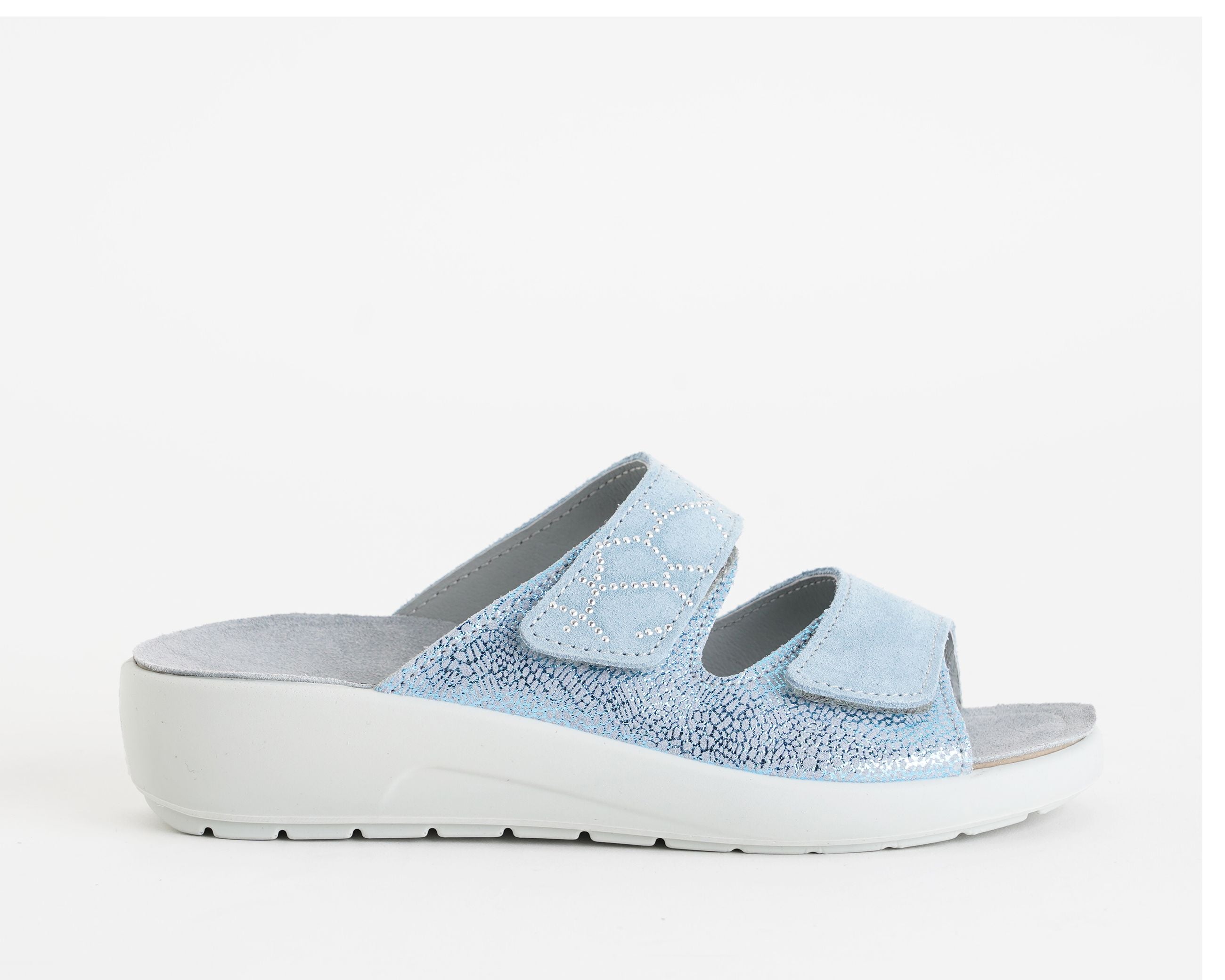 Ciabatta a due fasce Melluso Q60238Q Denim Donna