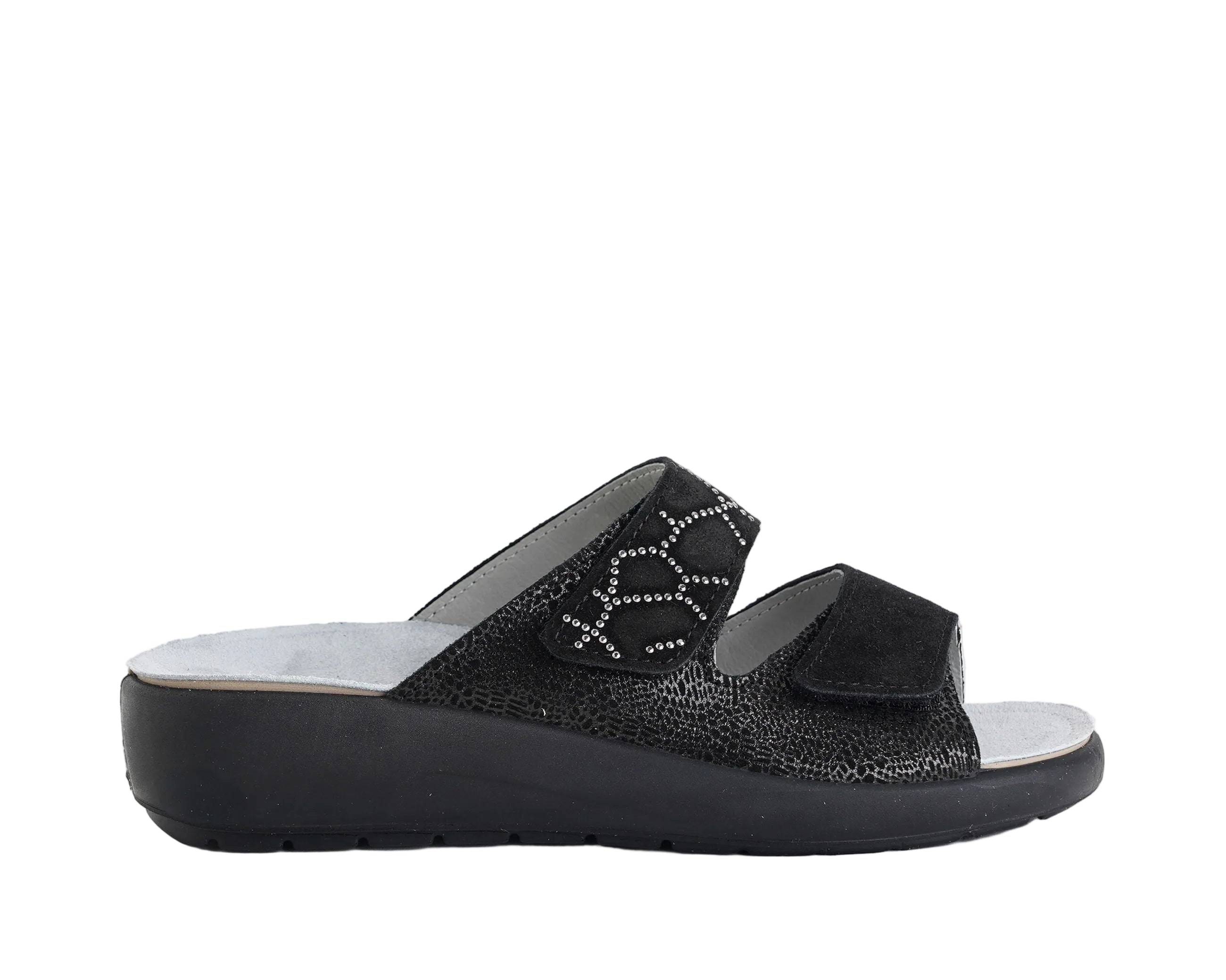 Ciabatta a due fasce Melluso Q60238Q Nero Donna