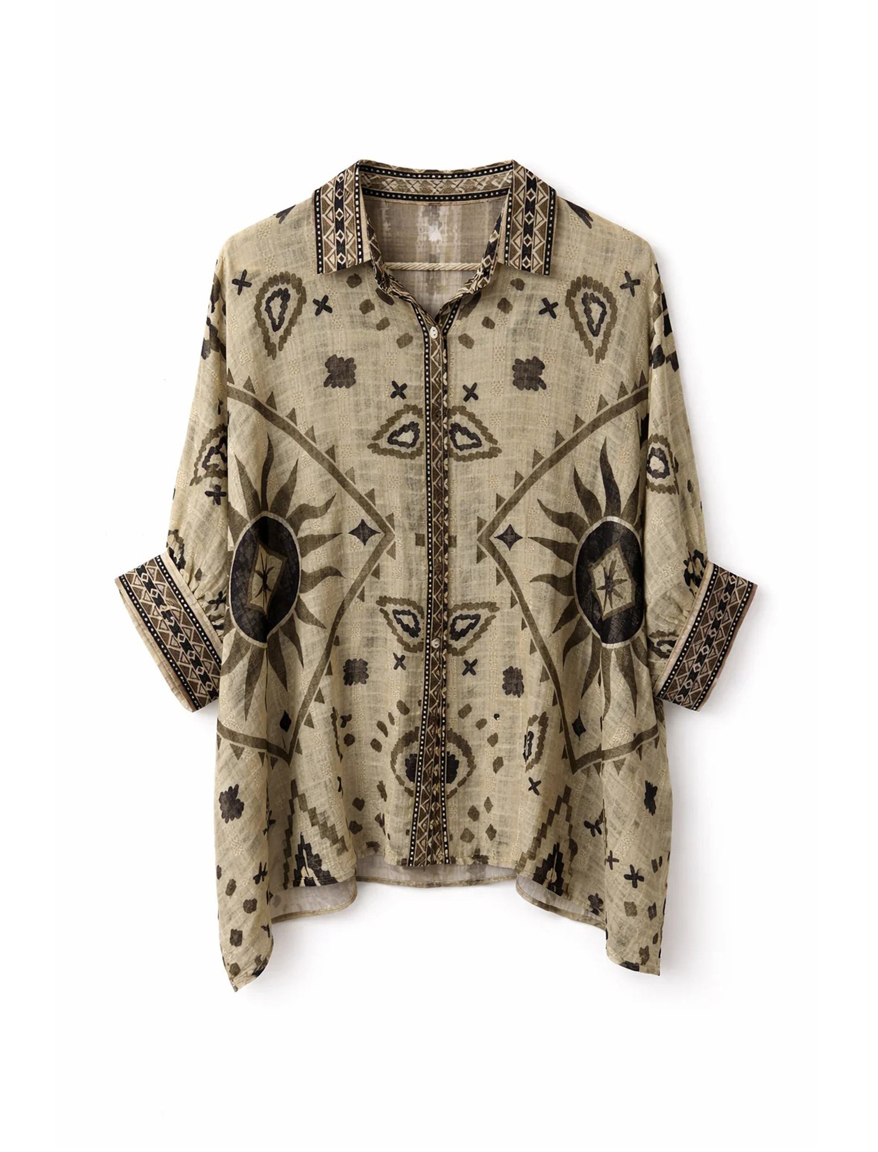 Camicia in cotone Pahiesa CA1044 Brown