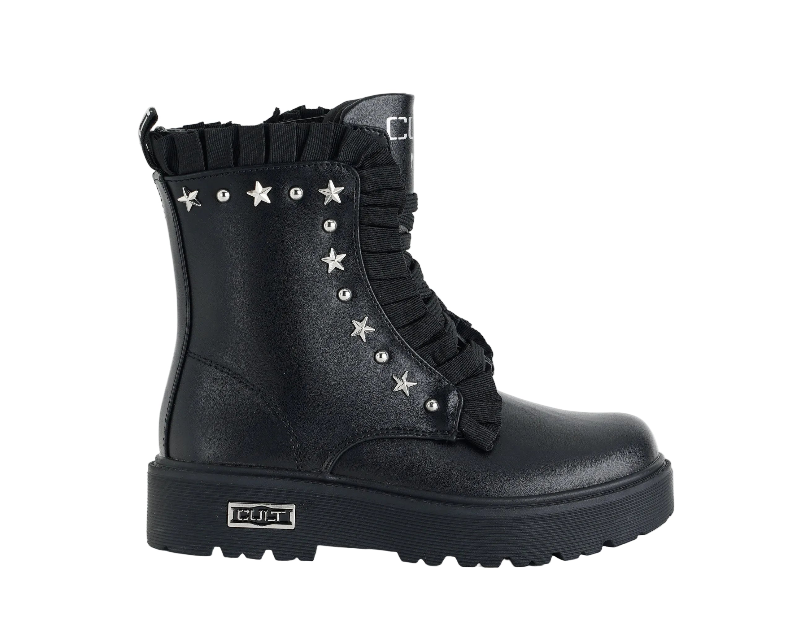 Anfibi con borchie Cult Combat T-731 Nero Bambina