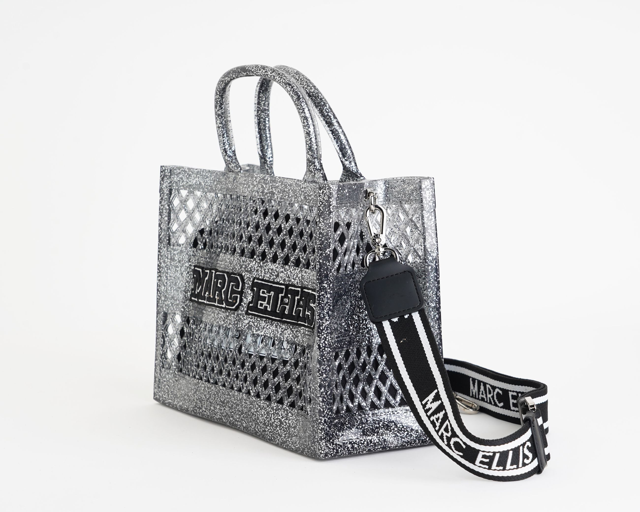 Borsa a mano Marc Ellis Flat Sponge S Donna Argento Glitter Silver – Vista laterale