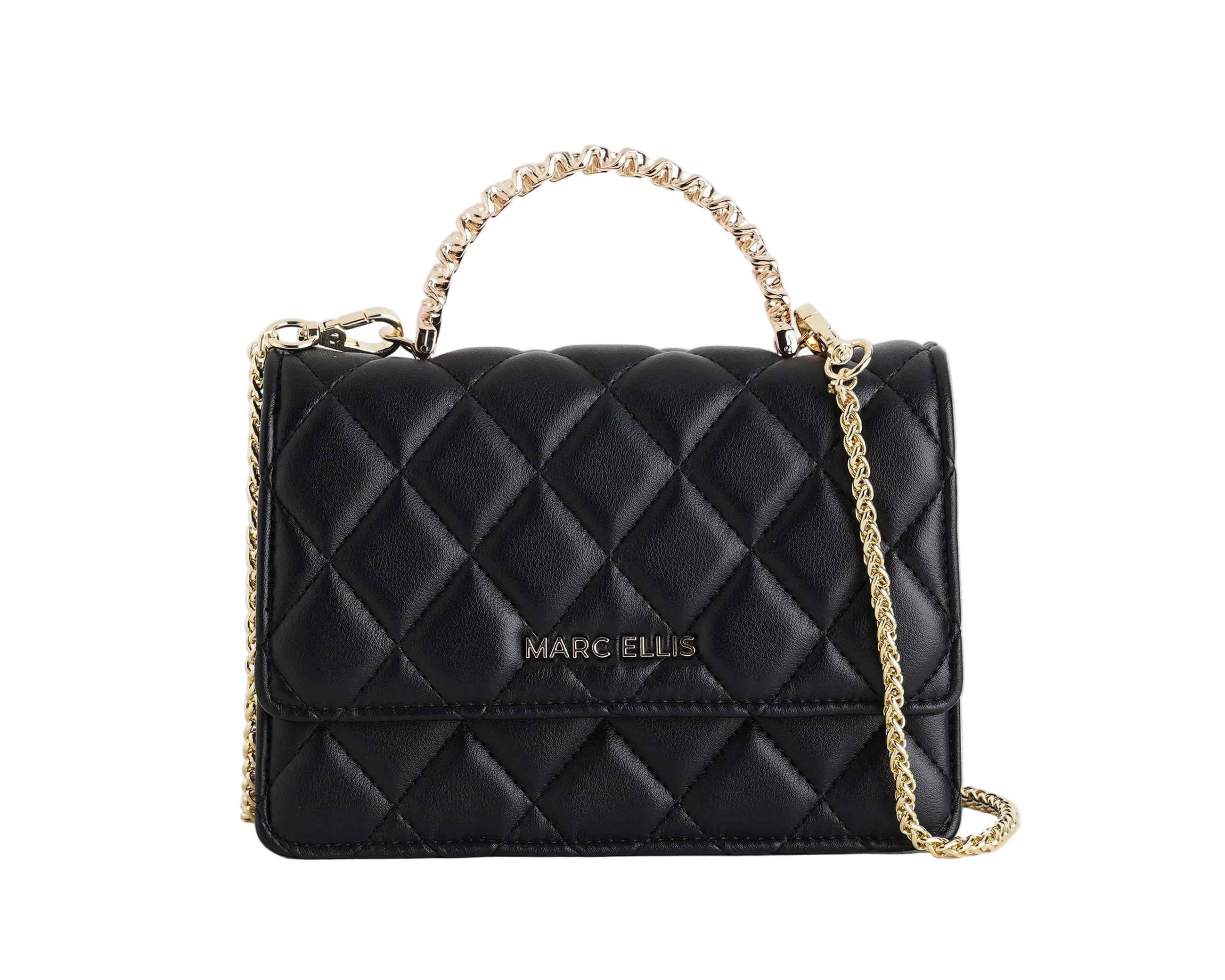 Borsa a spalla Marc Ellis Paris Black/Light Gold Donna