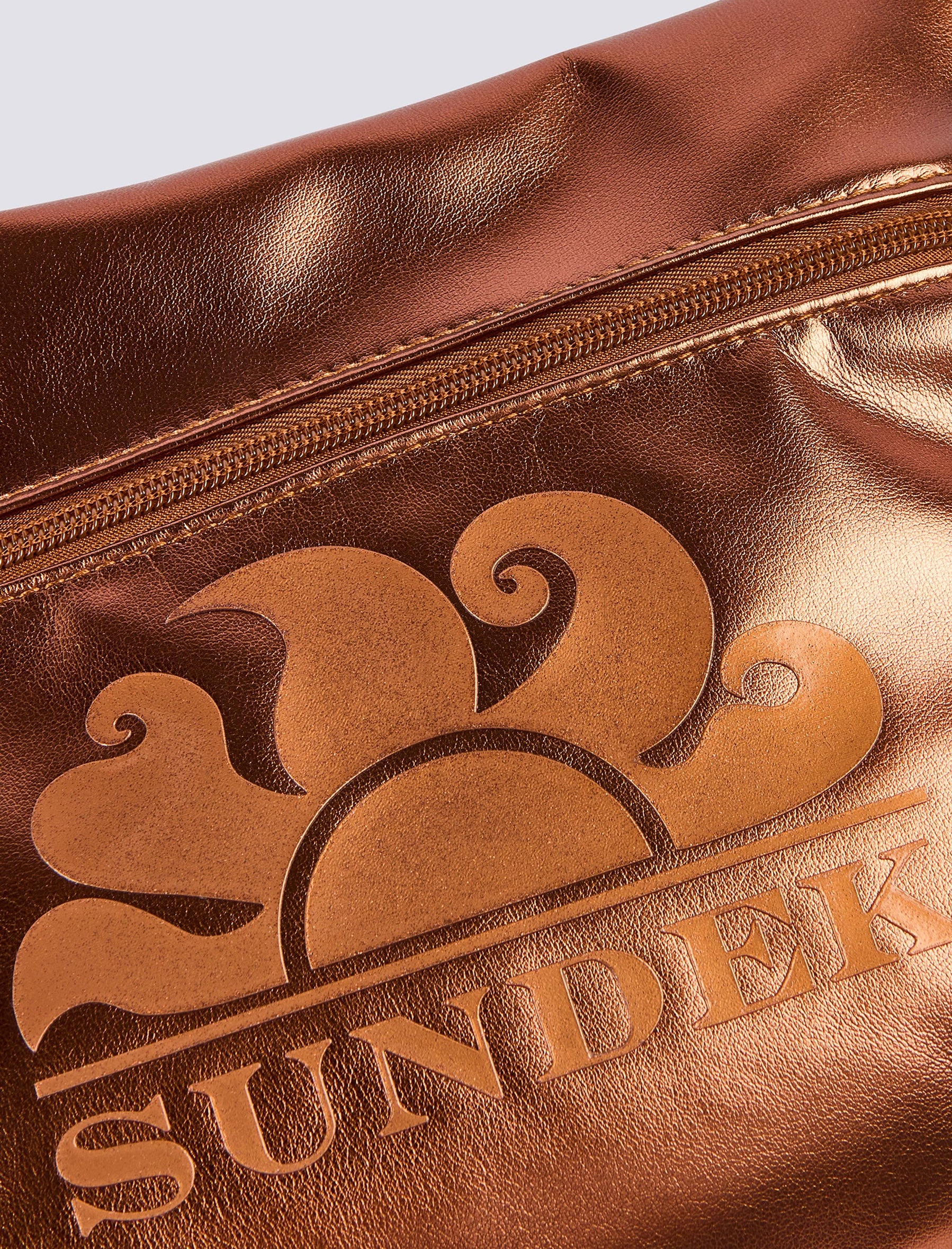 Clutch laminata con logo Sundek AW416ABPU7LA Coffee