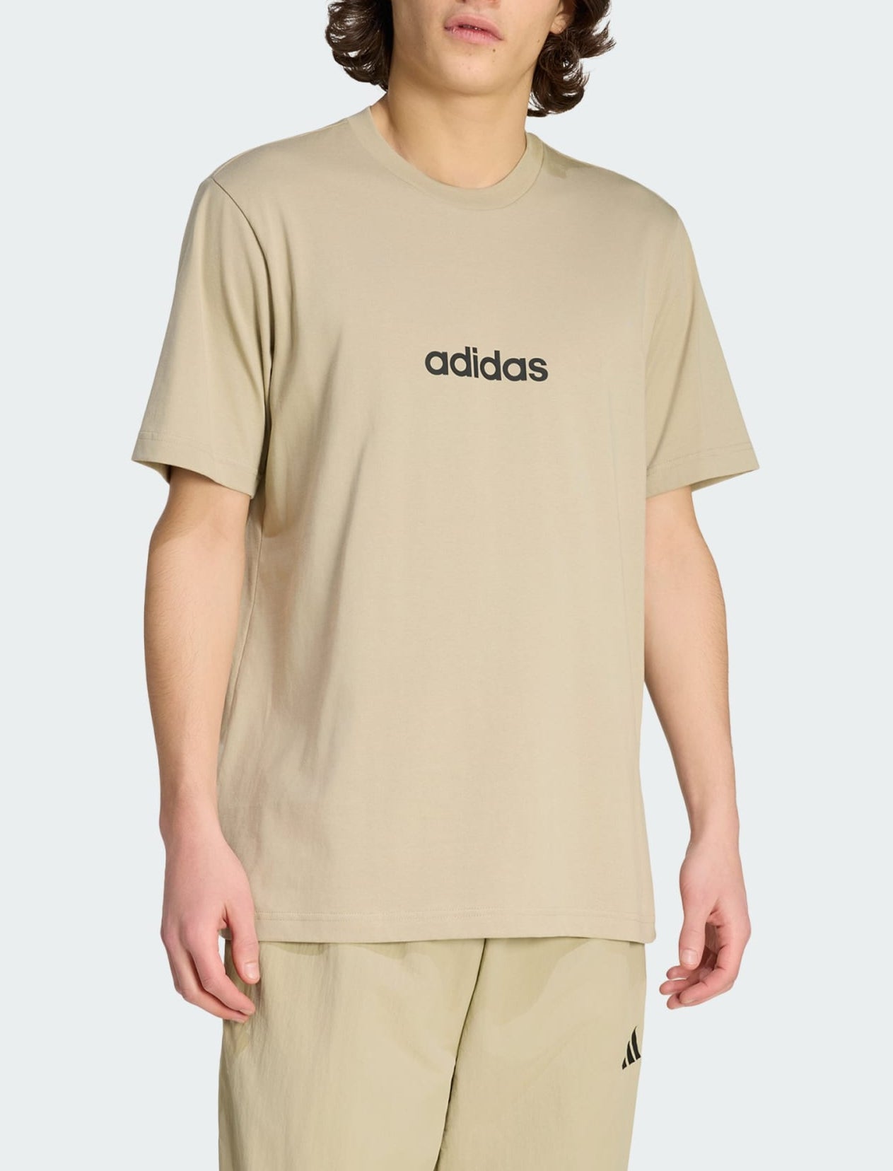 T-shirt Adidas Essentials Linear Single Jersey KC0885 Wonder Cargo uomo vista frontale