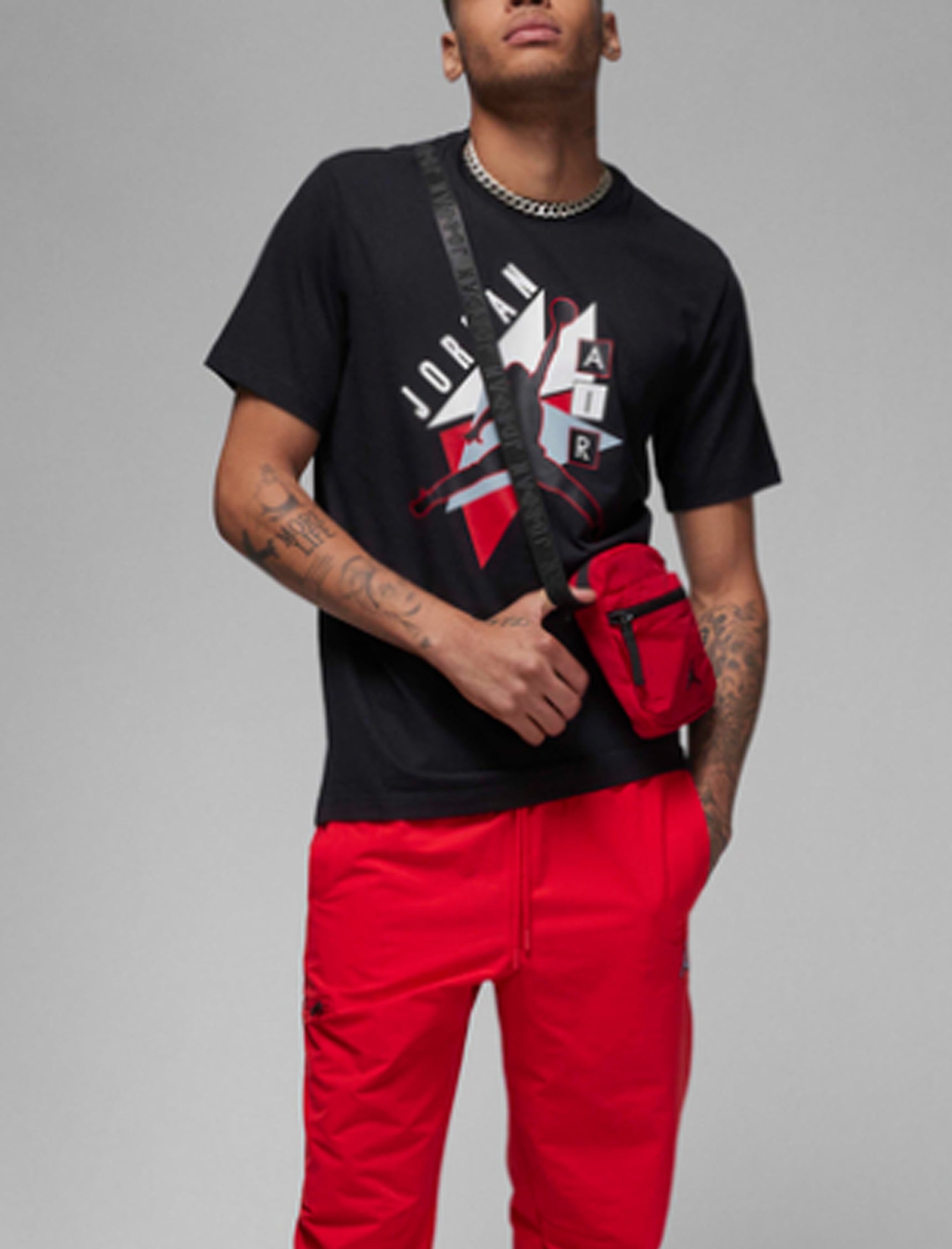 T-Shirt Nike Jordan Brand FD7031-010 Black/Gym Red/(Black)