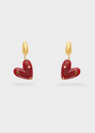 Orecchini Nalì Sof Cuore Con Pietre LNOR0146 Oro/Rosso