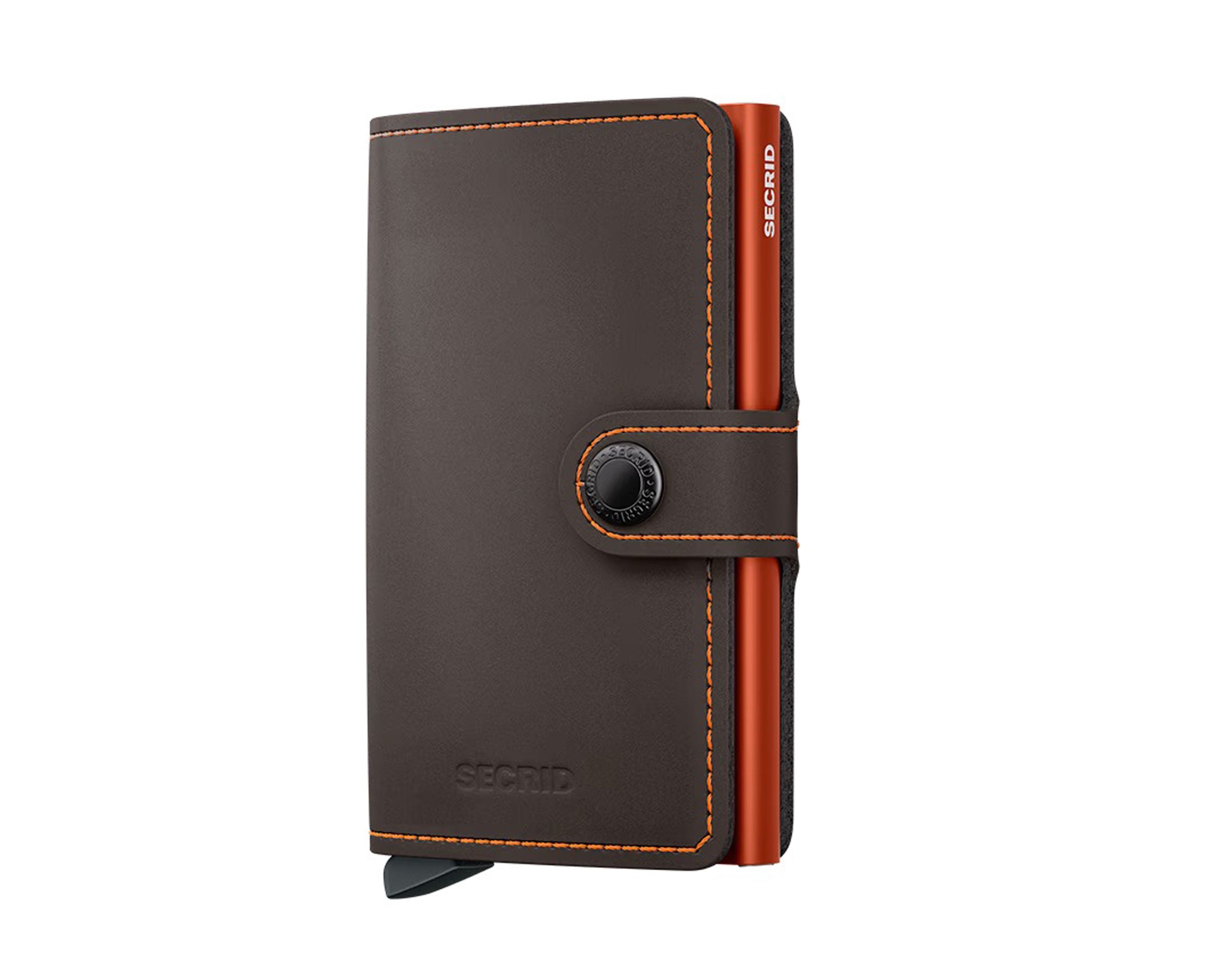 Portafoglio Secrid MM-Truffle&Orange colore Truffle/Orange – miniwallet in pelle con protezione RFID
