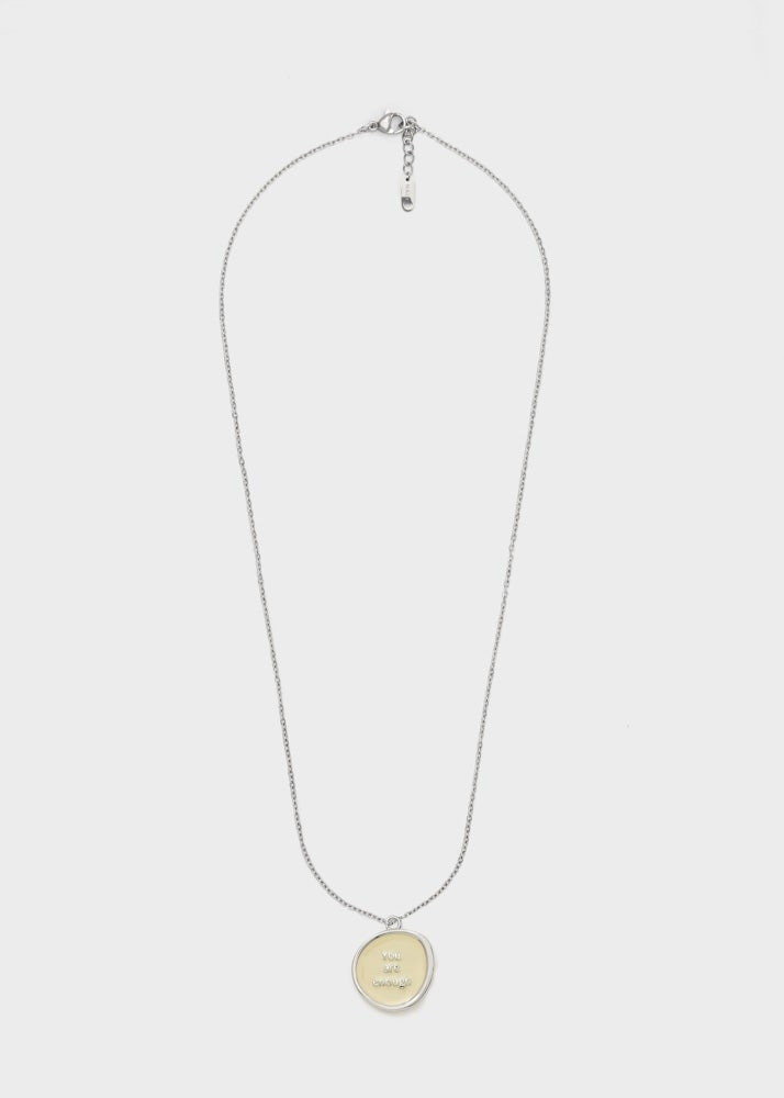 Collana con pendente Nalì Enough EMCL1337 Panna/Argento Donna