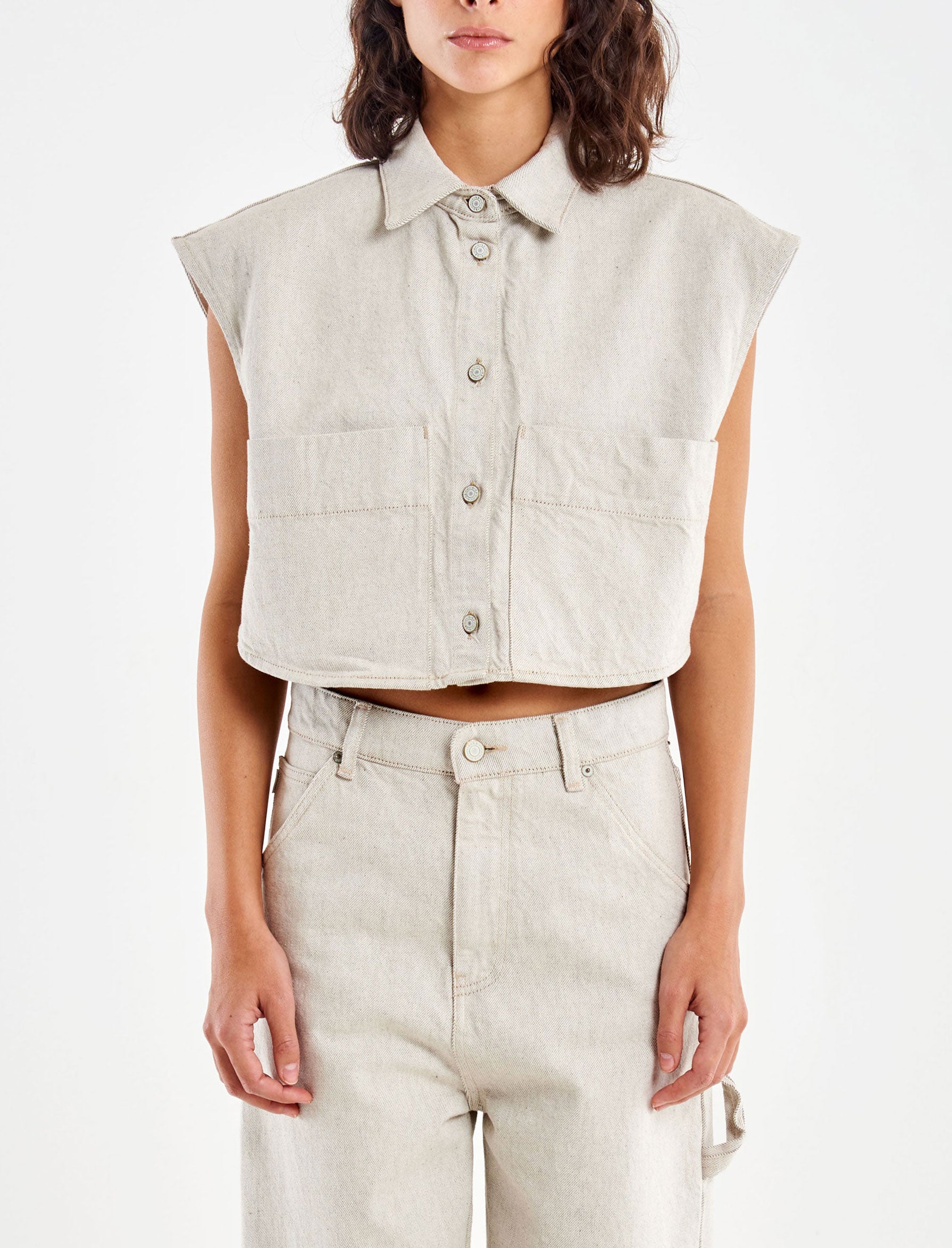 Gilet in denim Vicolo Tecla DAB5075 Ghiaccio Donna 