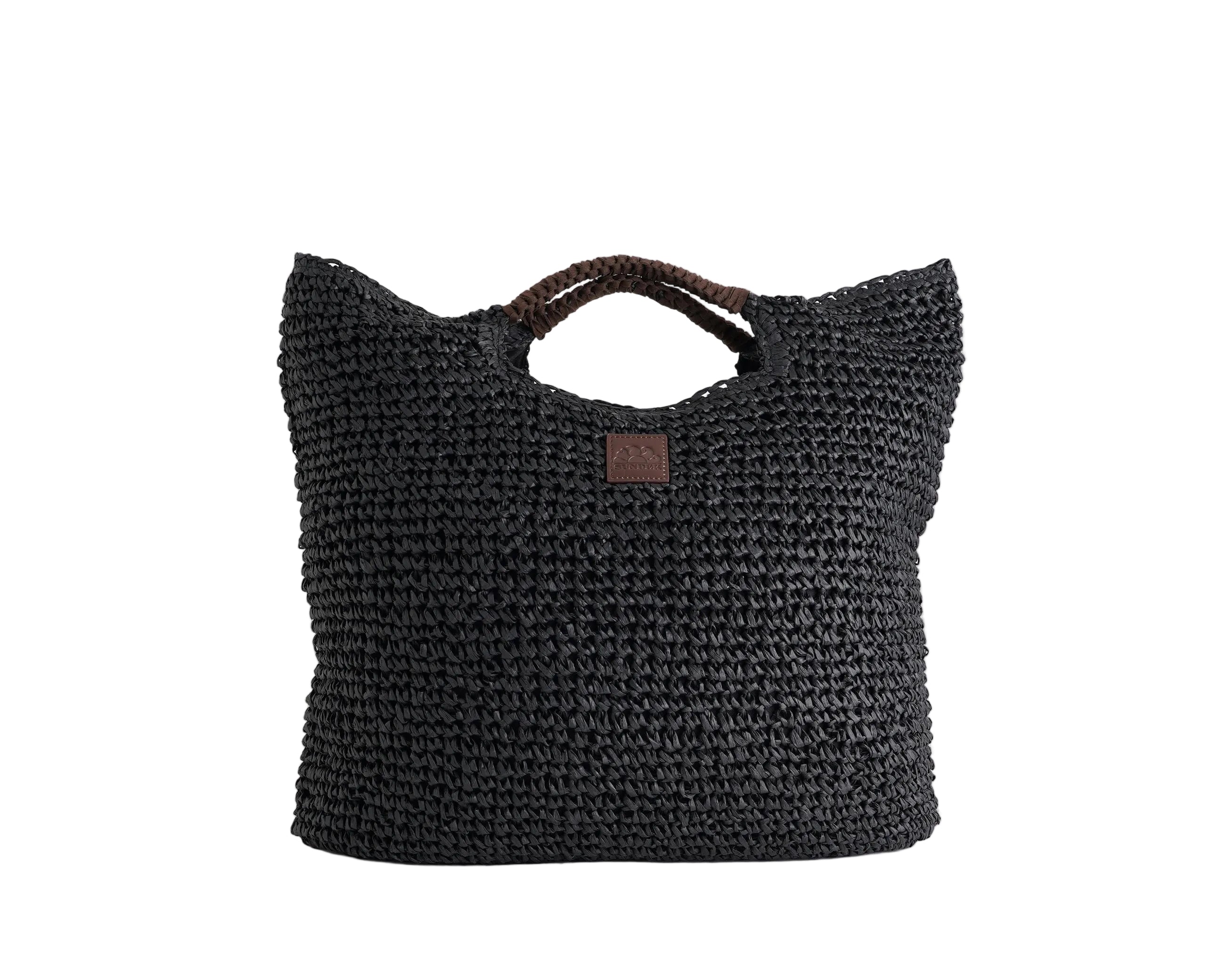 Borsa mare in paglia intrecciata Sundek AW825ABPA100 Black