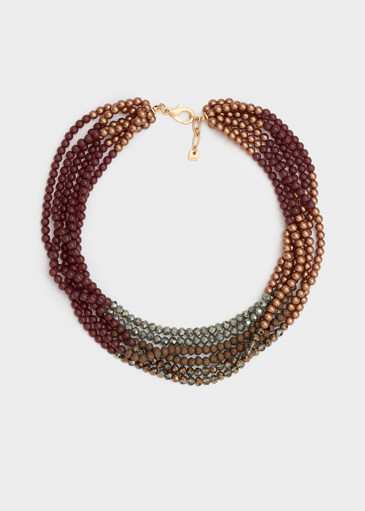 Collana NALI' Multifilo perline ABCL0368 Marrone/Bronzo Donna