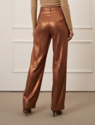 Pantaloni in lino Aggel SS64116KF Mocca 