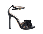 Sandalo alto ALBANO 5611 Nero donna – similpelle pitonata con strass