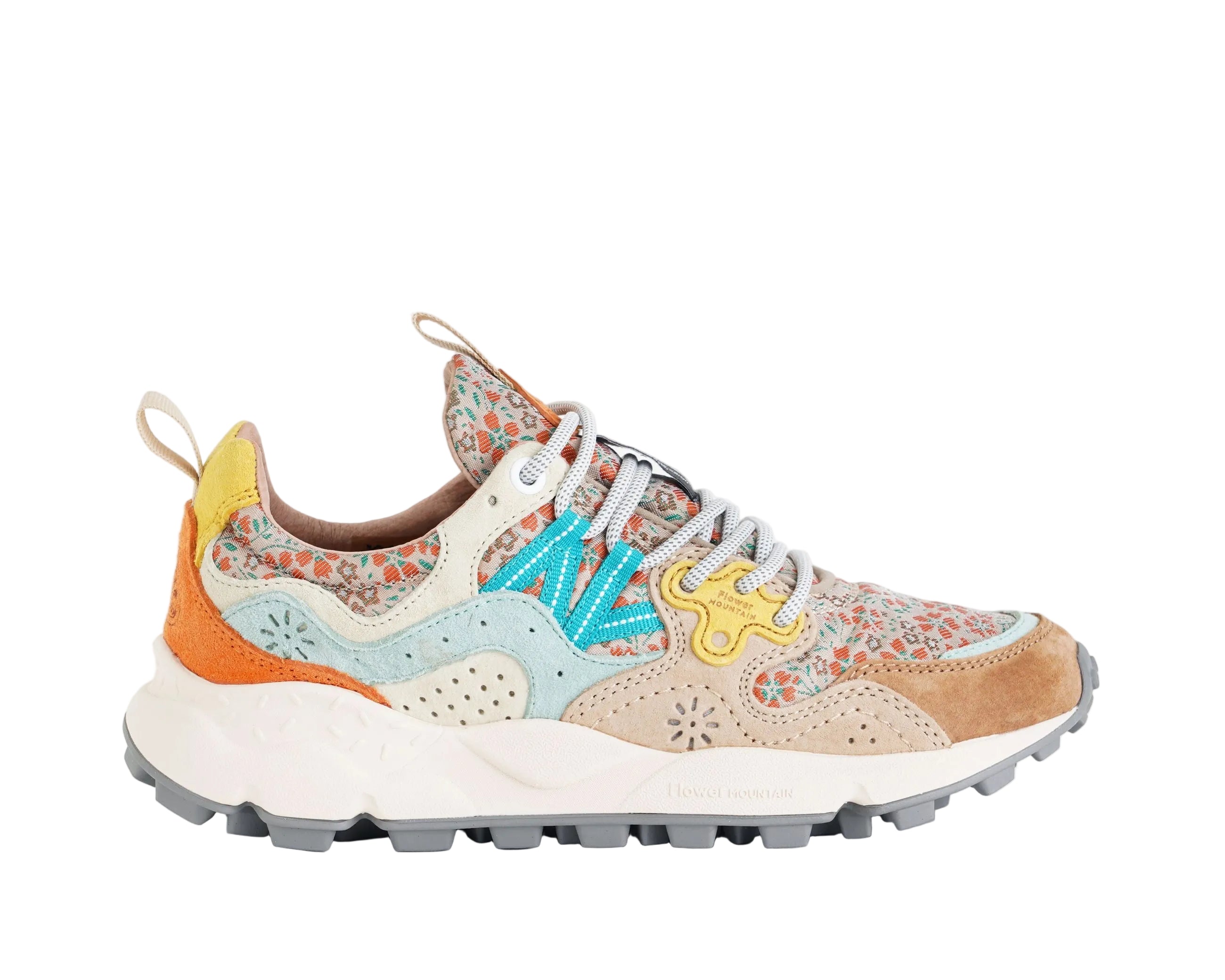 Sneakers Flower Mountain Yamano 3 Woman 2017817-67-1G60 Leo Chestnut-Light Blue-Orange Donna