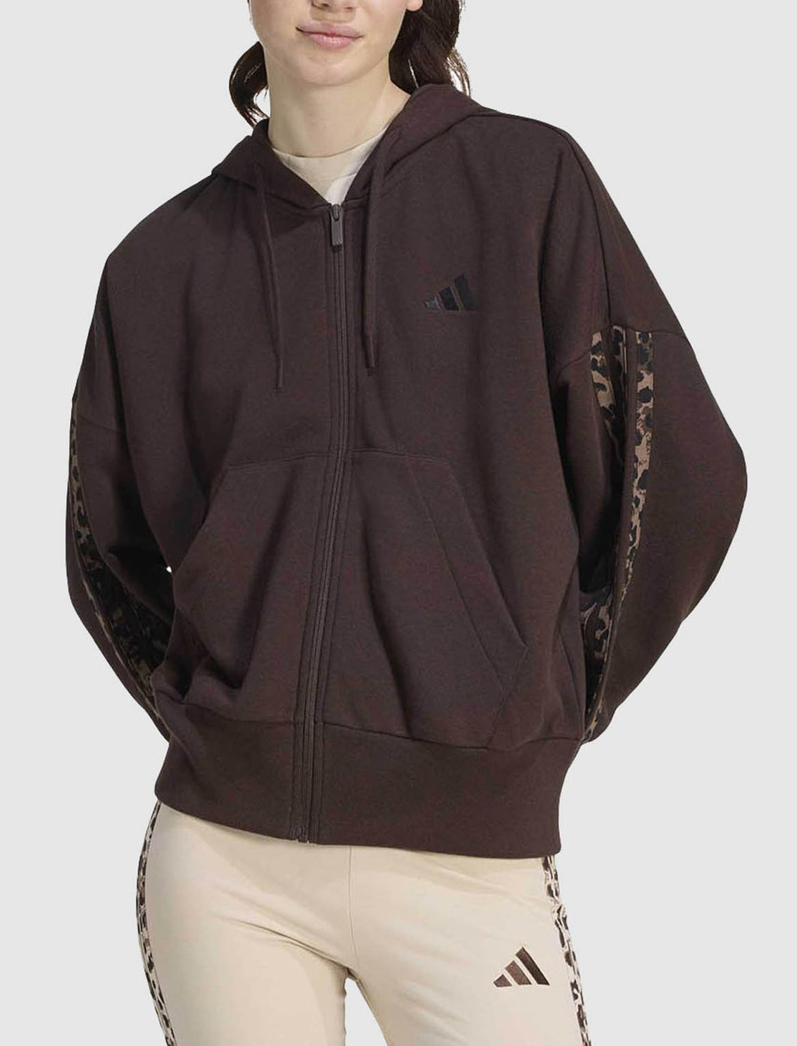 Felpa con zip Adidas Essentials Animal Print KV9299 Donna