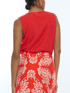 Top a pieghe scollo a V Lola Casademunt LS2615093 Rosso 