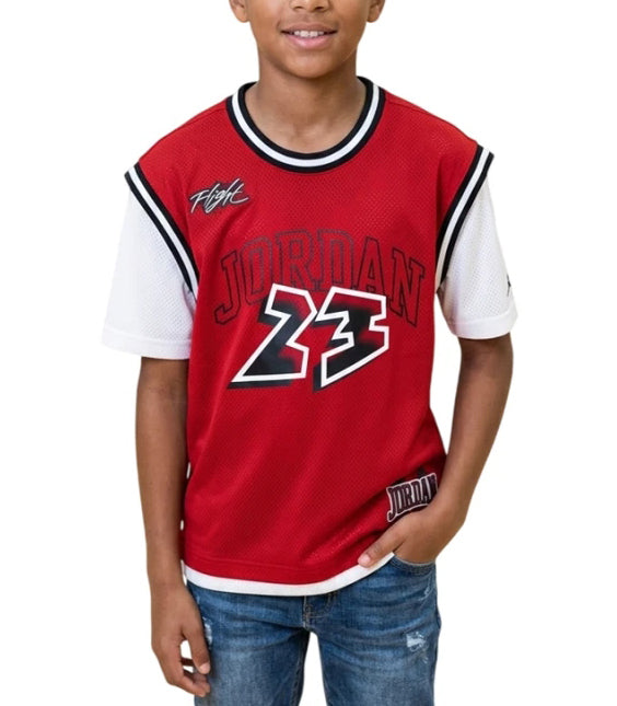 Jordan T-Shirt in Jersey Dynasty 95F953-R78 Gym Red bambino