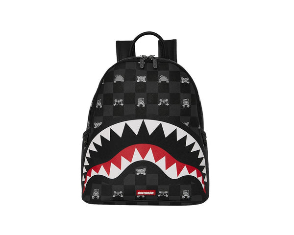 Sprayground Gray Peeking Character Check Savage Backpack