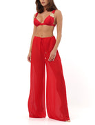 Pantalone ADORE' OCEANE Red Flowers