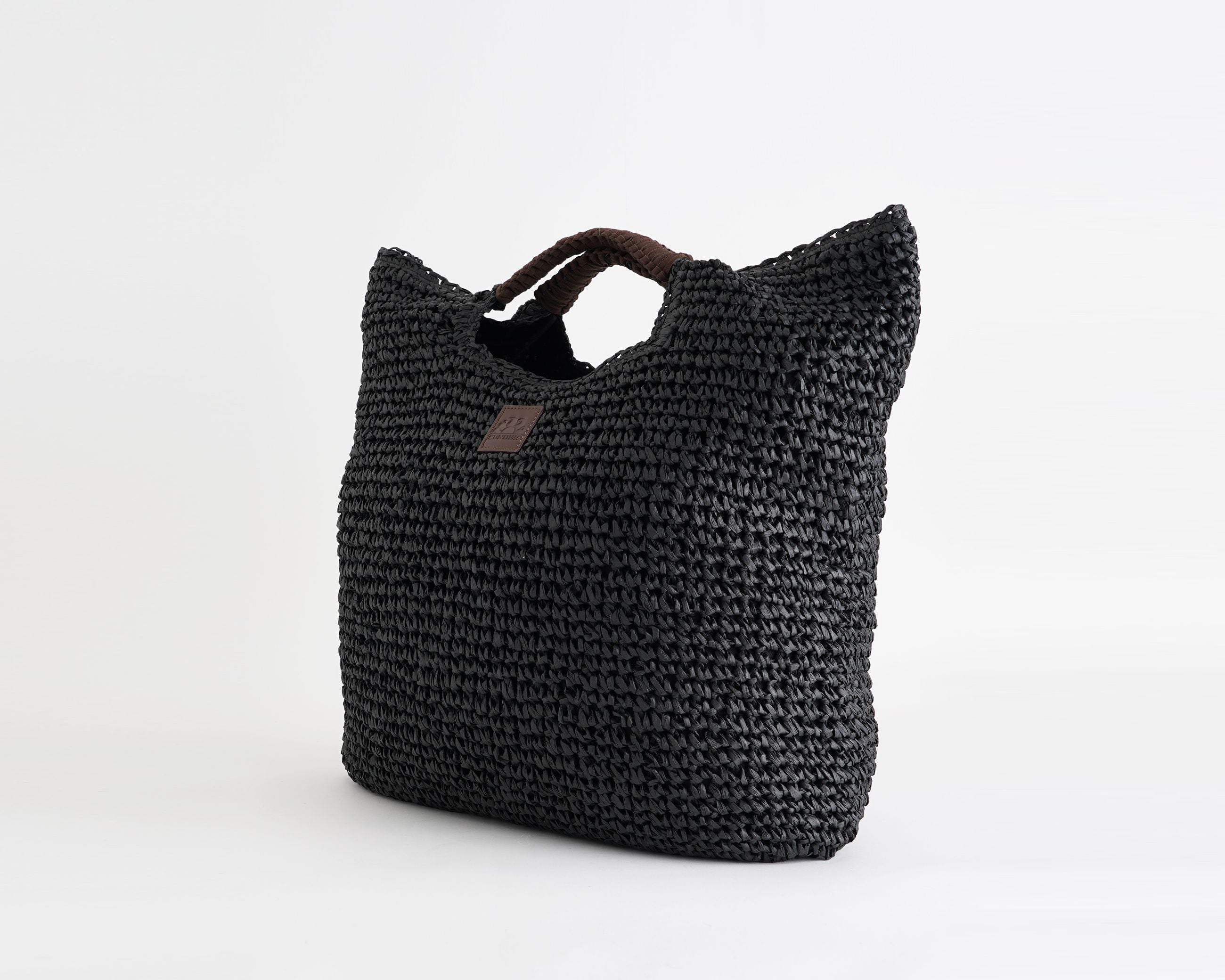 Borsa mare in paglia intrecciata Sundek AW825ABPA100 Black