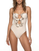 MERMAID ISABEL BEACHWEAR Almond/Black