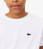 T-shirt Lacoste Tennis x Daniil Medvedev TJ7403 bianco unisex bambino - Ultra Dry, stampa racchetta, taglie 8A-16A