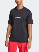 T-shirt Adidas Essentials Linear Single Jersey JE8993 nera uomo vista frontale