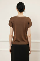 AGGEL SS01014K maglia in lurex Bronze