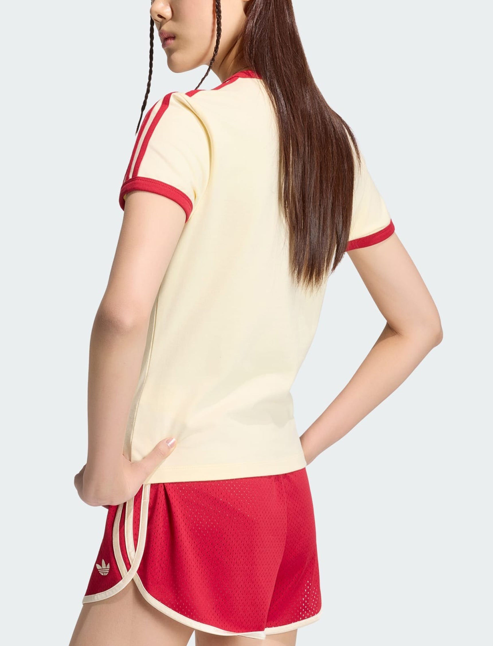 T-Shirt Adidas 3 Strisce Slim KS4780 Warm Vanilla / Team Victory Red