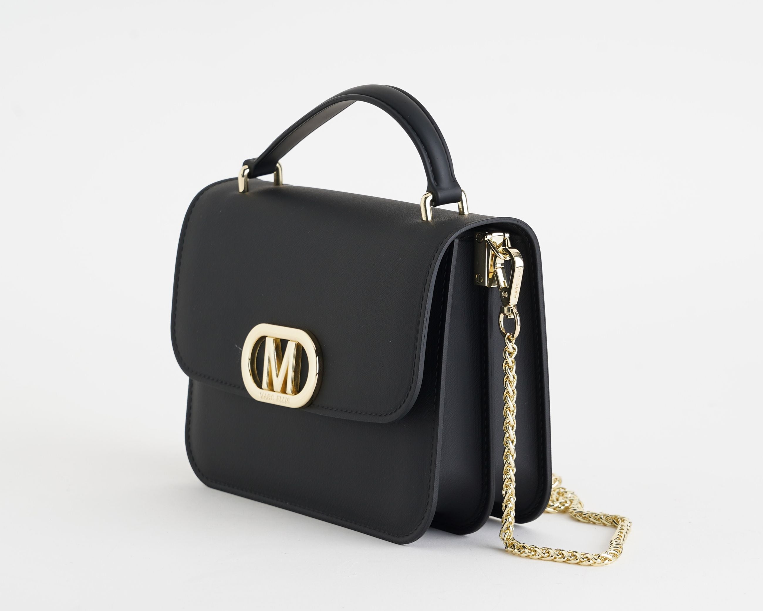 Borsa a tracolla Marc Ellis Flat Ear 26 Donna Black Light Gold - Vista laterale