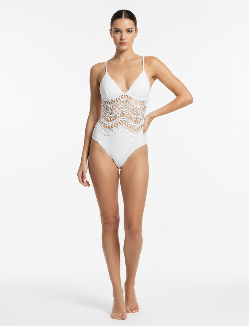 Costume intero Raffaela D'Angelo SS23-IN10 B25 Bianco Donna