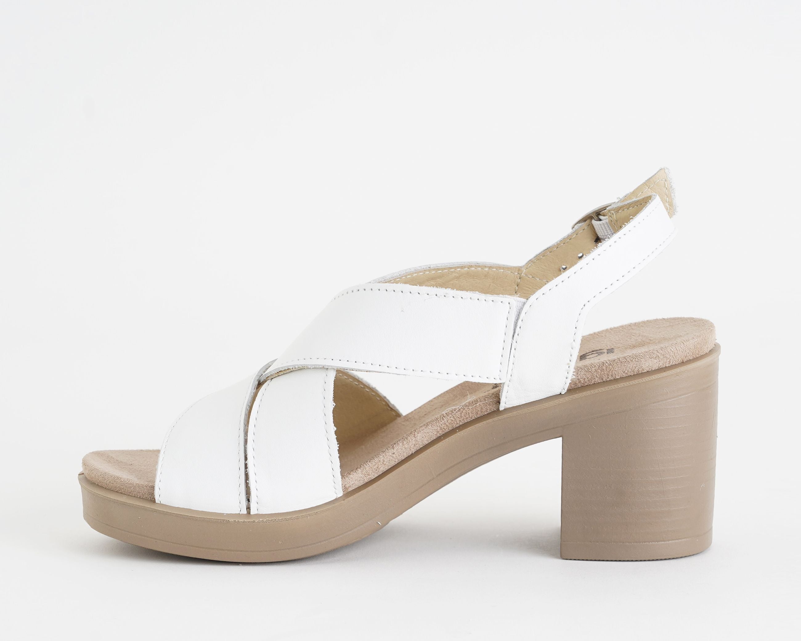Sandalo con tacco IGI&CO 1171222 bianco da donna, tomaia in nappa e cinturino regolabile, tacco 70 mm
