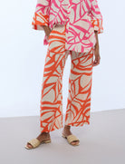 Culottes stampa foglie Lola Casademunt LS2614040 Crudo-Naranja 