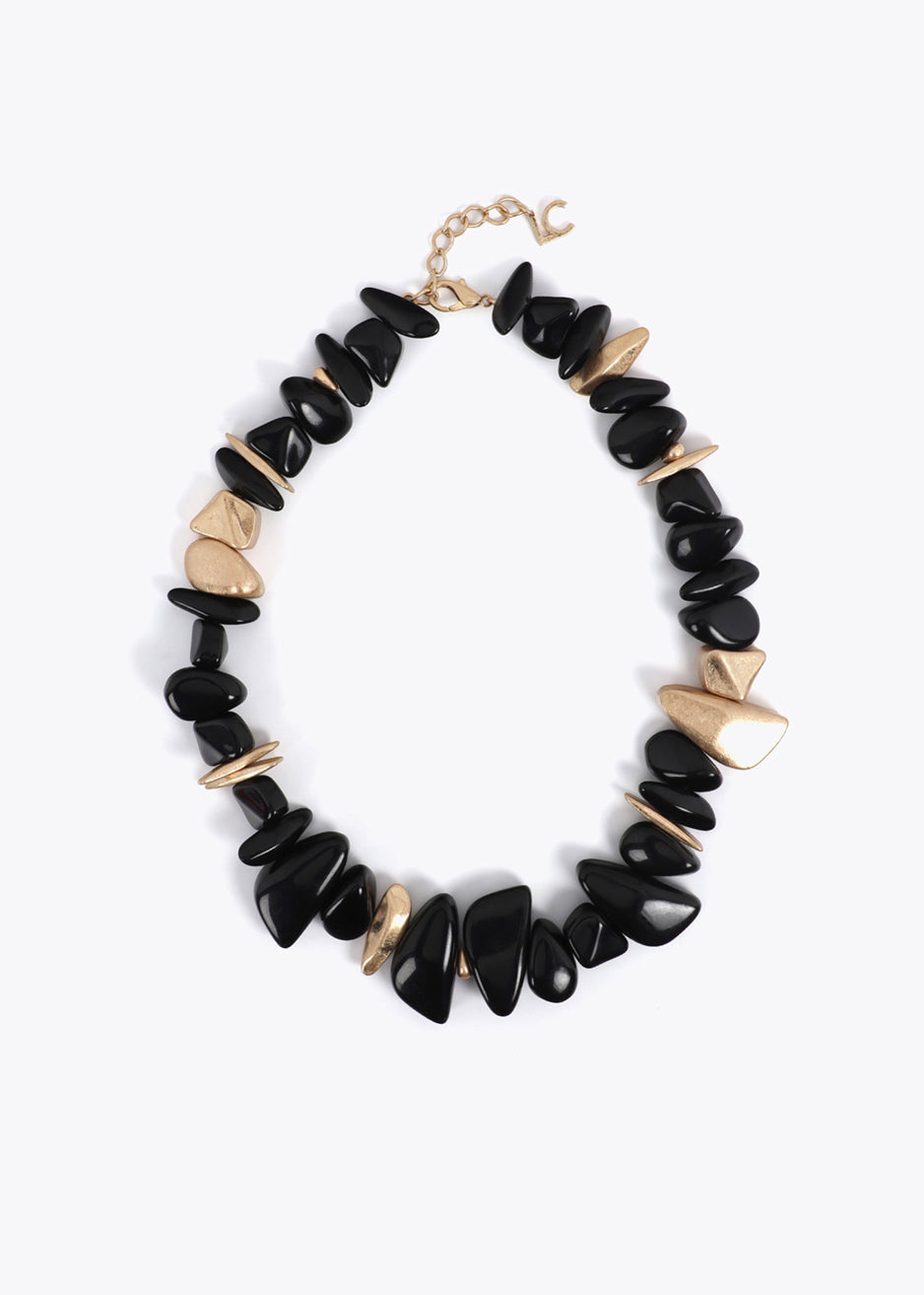 Collana in acrilico abbinata a pezzi in metallo Lola Casademunt LS2603076 Nero/Metal Donna