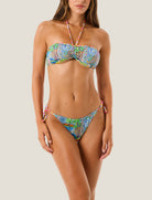 Giveness 126WBWBK5645 bikini fascia laccetto centrale slip fantasia Denim Mexican