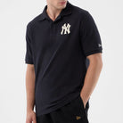 Polo New Era New York Yankees MLB Rib 60856204 uomo colore blu navy Navy (410)