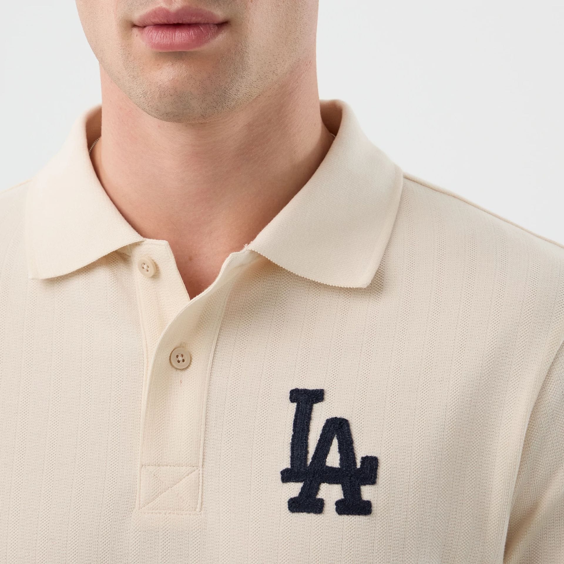 Polo New Era LA Dodgers MLB Rib 60856193 uomo colore bianco Open White (110)