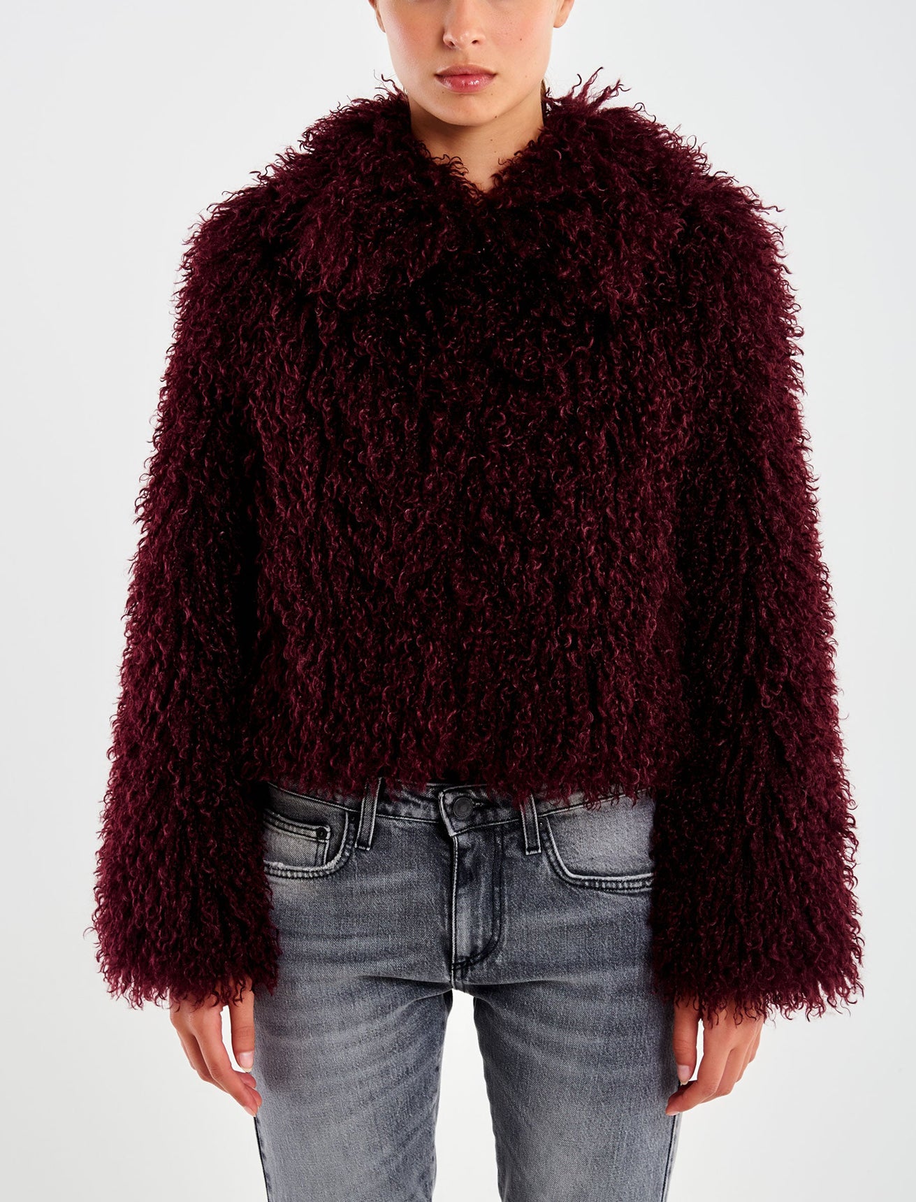 Ecopelliccia Effetto Mongolia VICOLO TF0100 Bordeaux Donna