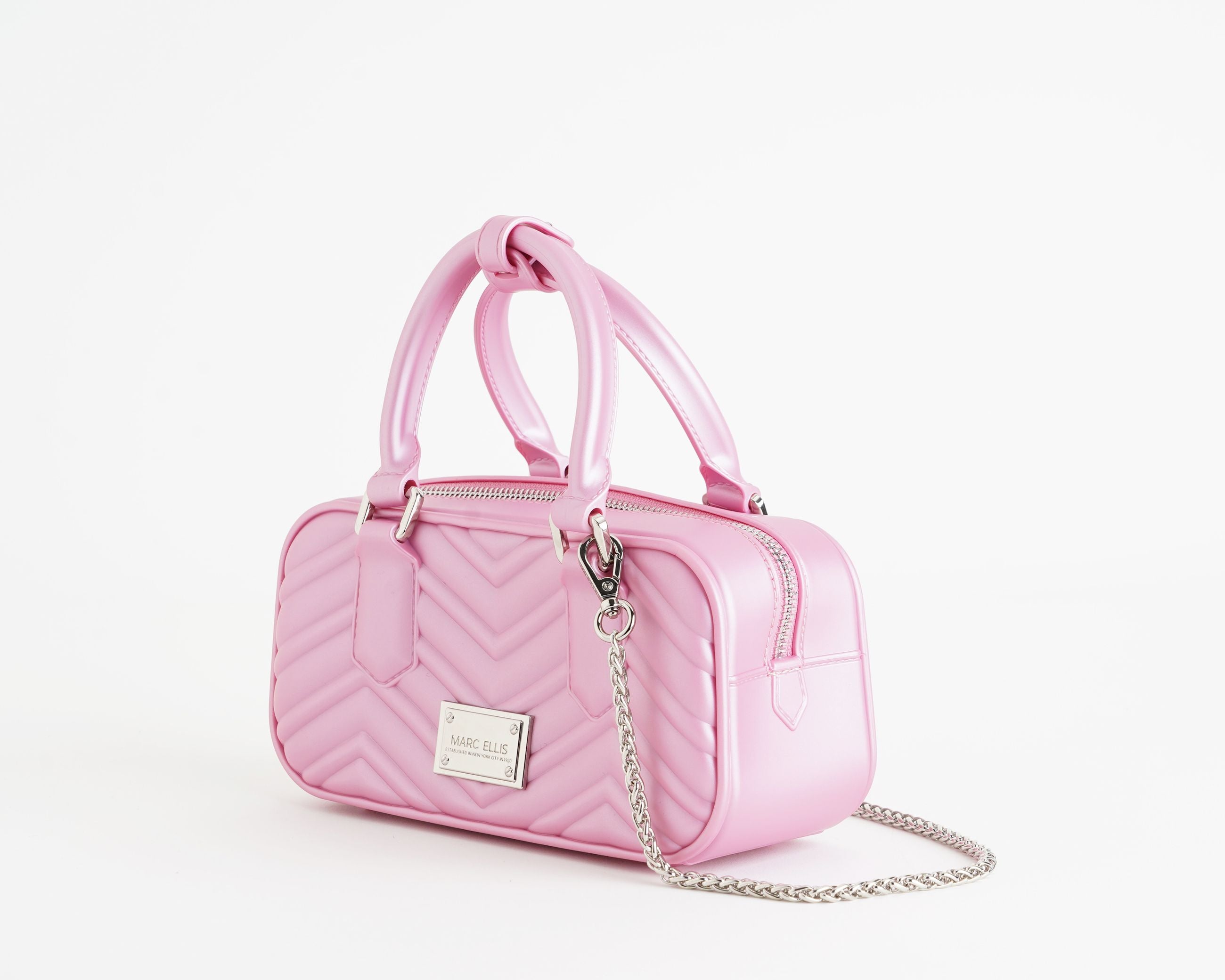 Borsa a mano Marc Ellis Flat Soho 26 Donna Cashmere Rose Silver - Vista laterale