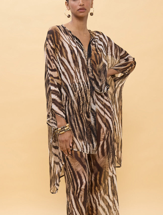 Camicia con stampa animalier Lola Casademunt LS2615005 Marrone/Nero Donna