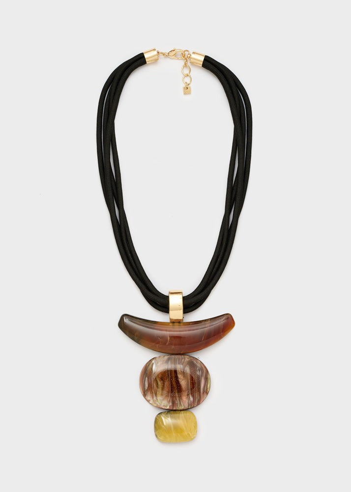 Collana in corda Nalì Thai DUCL0105 Nero/Marrone Donna