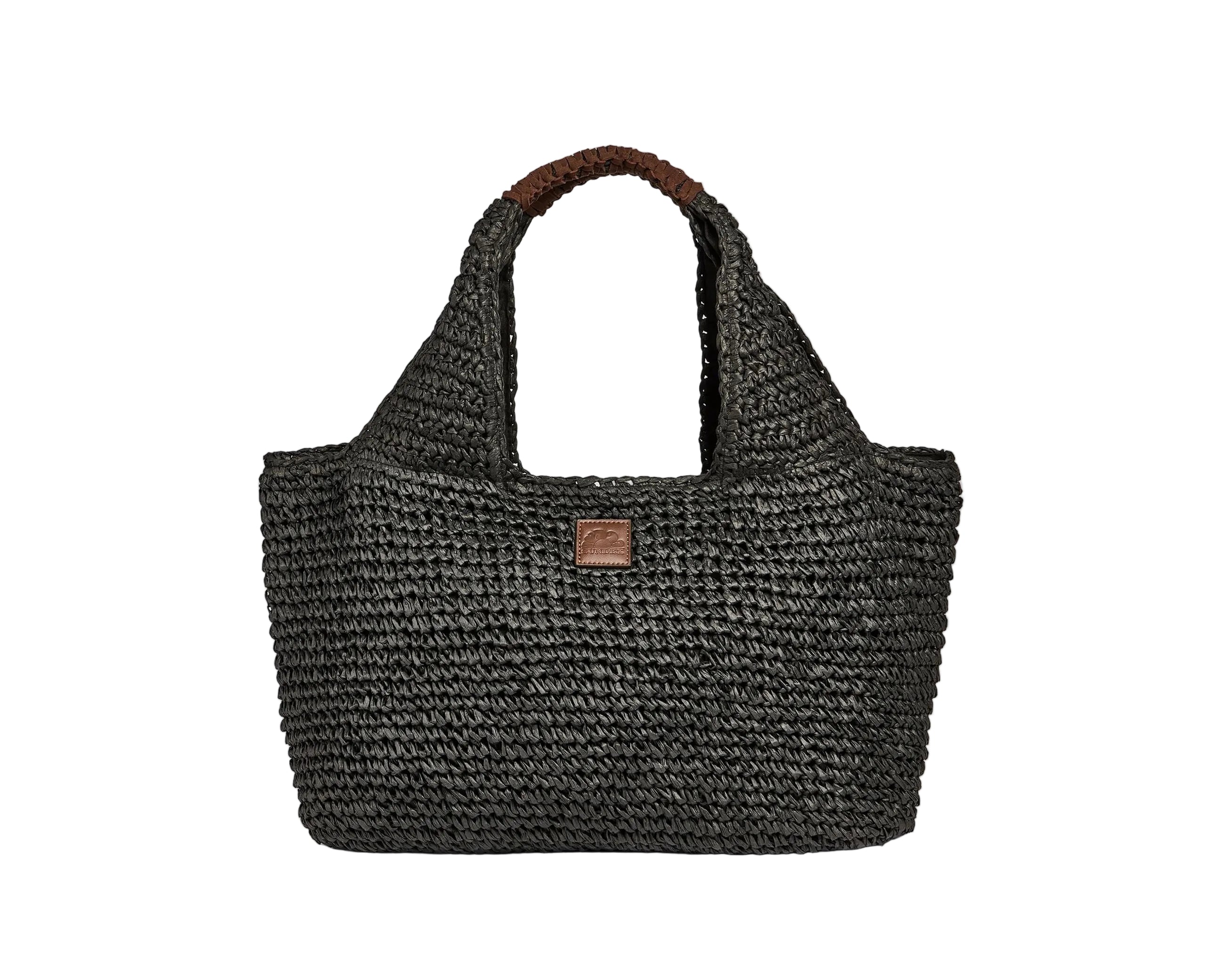 Maxi Bag Sundek in paper straw intrecciata AW714ABPA100 Black