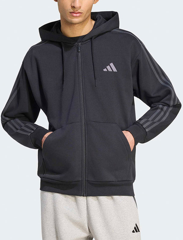 Felpa con zip Adidas Sportswear 3-Stripes KY4140 Black/Carbon Uomo
