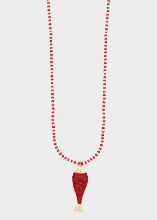 Collana lunga Nalì Partenope KACL0022 Oro/Rosso