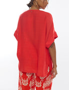 Blusa manica corta con scollo a V Lola Casademunt LS2615092 Rosso 