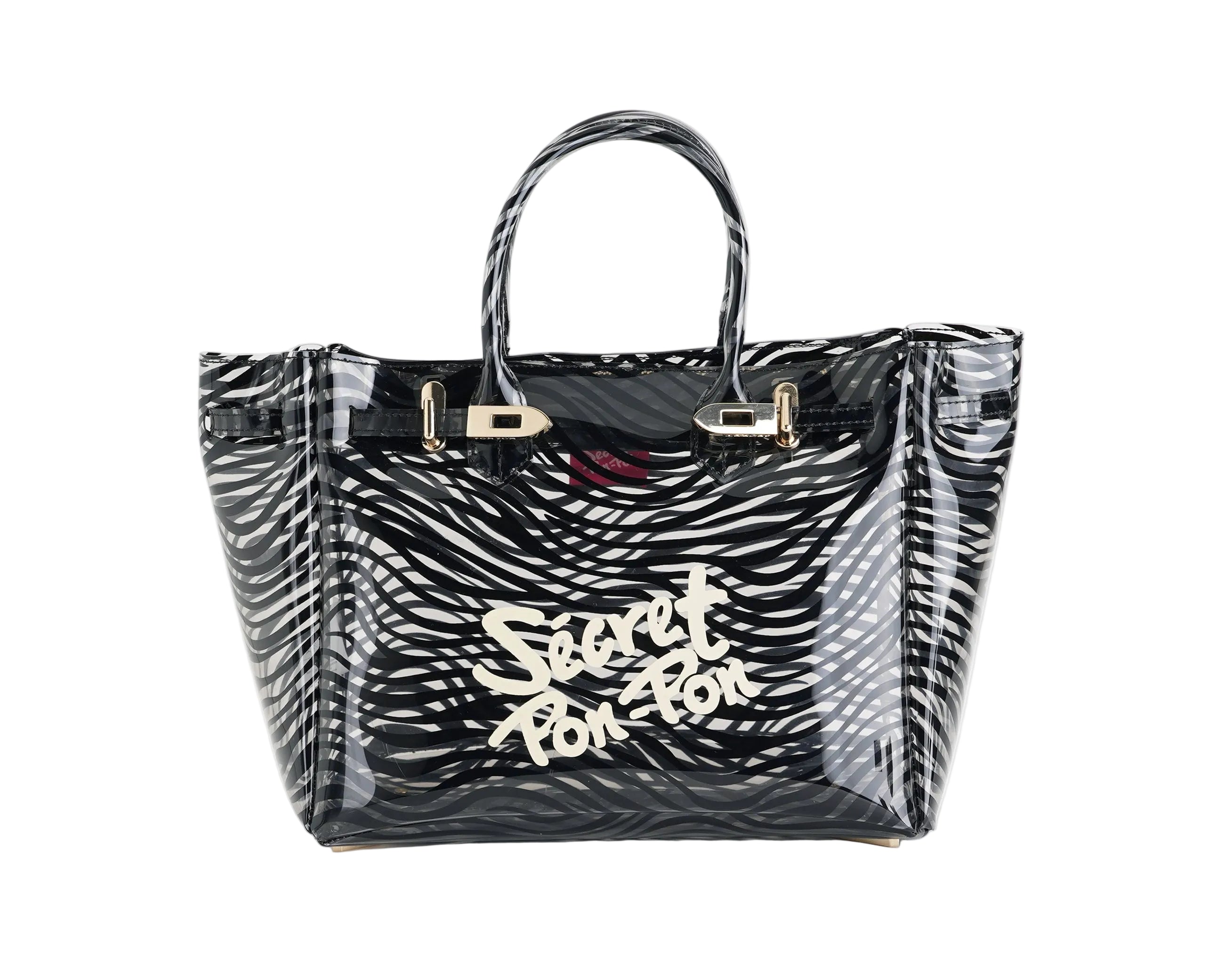 Borsa a mano Sécret Pon-Pon Brigitte Animalier Zebra Donna – tracolla rimovibile, chiusura zip, H.23xL.29xP.16 cm
